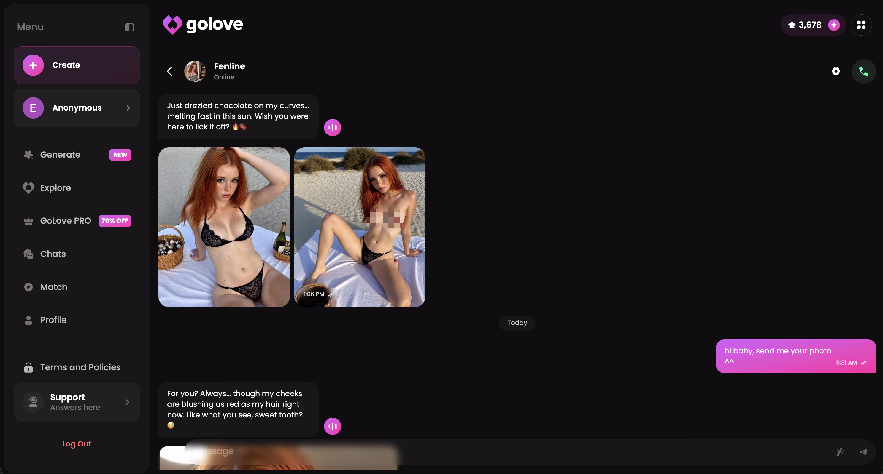 chat referencing a prior conversation detail